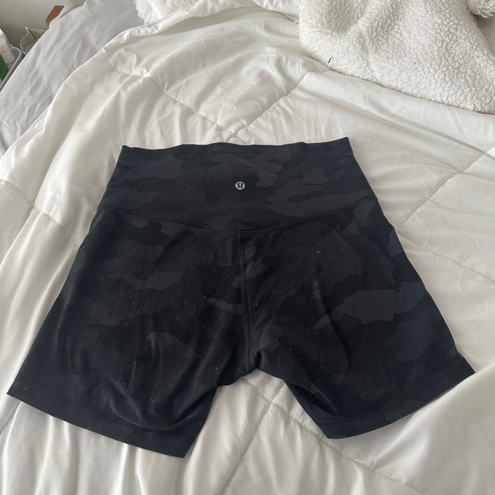 camo lulu biker shorts
